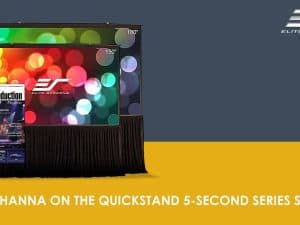 High-quality projector screen from Elite Screens for QuickStand 5-Second Series setup.