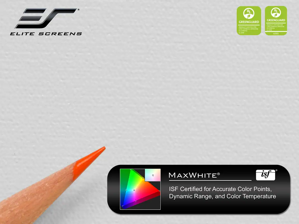 High-quality Elite Screens projector screens with ISF certification and color accuracy.