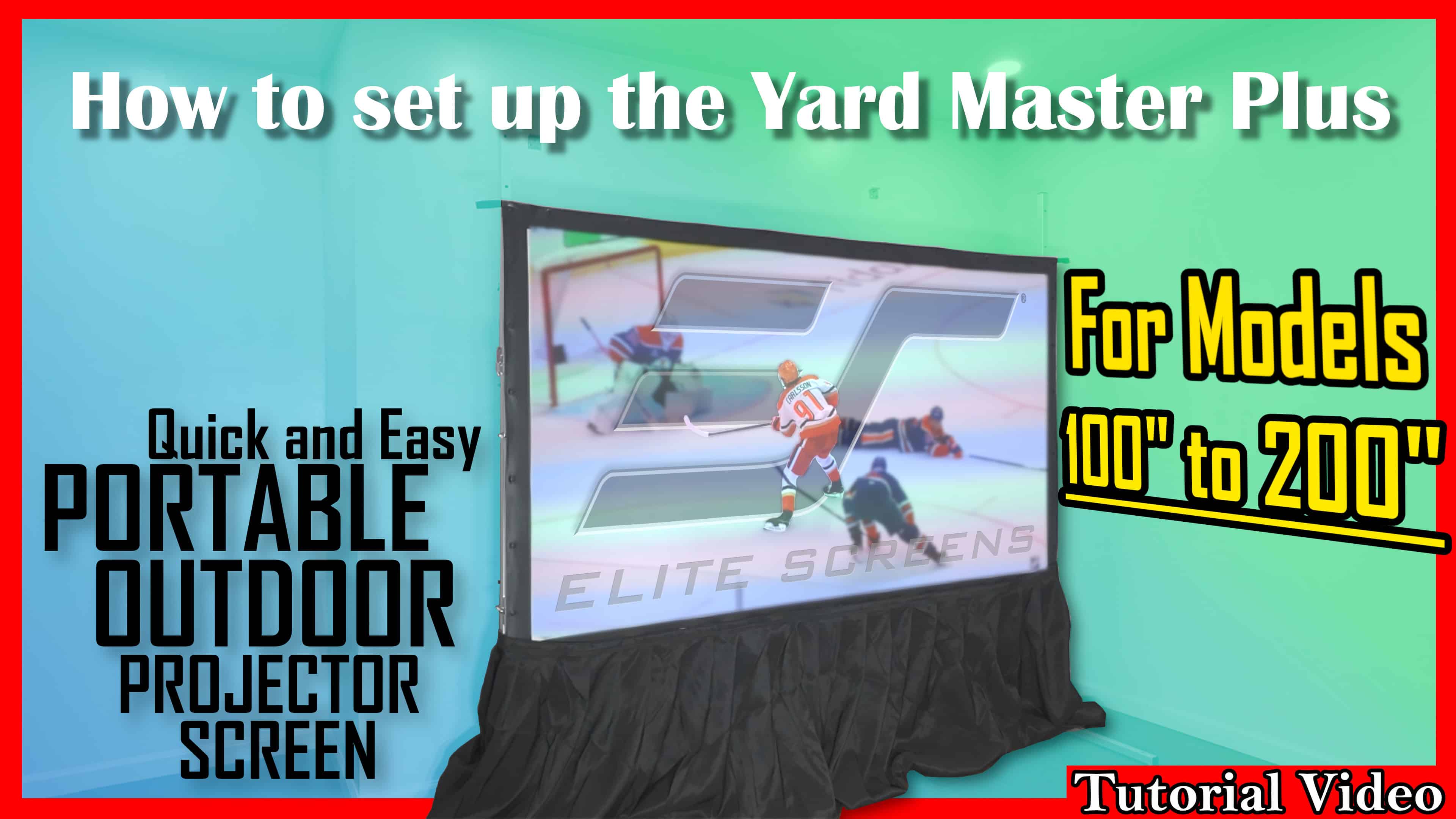 Portable outdoor projector screen for yard setups, ideal for models 100" to 200" in size.