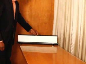 Quality PicoScreen™ Series projector screen for compact home theater setups.