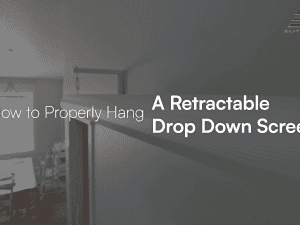 Refractable drop down projector screen for high-quality home theater setups.