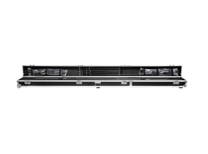 QuickStand 5-Second Tension Series Elite Screens projector screen mounting system for quick setup and tension adjustment.