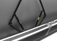 Portable projector screen with adjustable tripod stand for presentations and home theater.