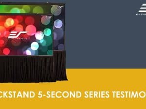 Quality projector screen for home and business use by Elite Screens. Perfect for presentations and h.