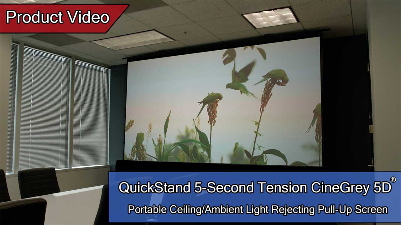 QuickStand 5-Second Tension CineGrey 5D|Portable Ceiling Ambient Light Rejecting Screen