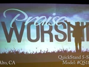 Praise and worship projection screen for QuickStand 5-Second Series.