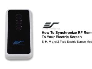 Wireless RF remote control for Elite Screens projector screens, compatible with E, H, M, Z models.