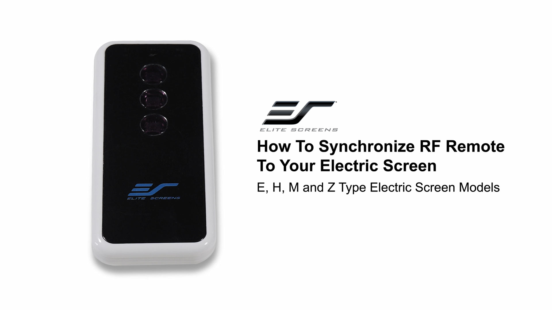 How to Synchronize RF Remote to Your Electric Screen