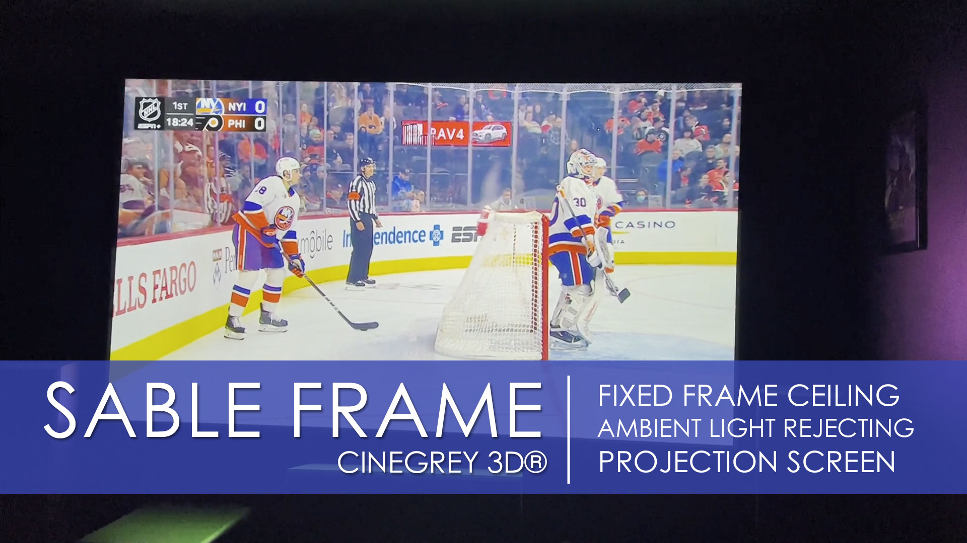 Elite Screens Sable Frame CineGrey 3D® Ceiling Ambient Light Rejecting Projector Screen