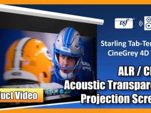 Elite Screens Starling Tab-Tension CineGrey 4D AT projector screen for high-quality home theater.