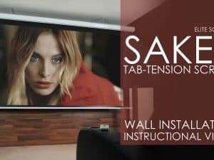 Elite Screens Saker Tab-Tension AcousticPro UHD projector screen for home theater.
