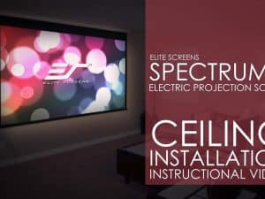 Spectrum 2 Series ceiling-mounted electric projector screen for home theaters.