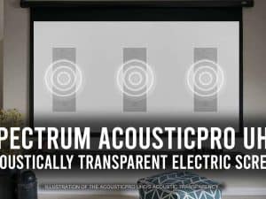 AcousticPro UHD electric projector screen for clear, high-quality visuals.