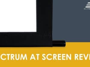 Elite Screens Spectrum AcousticPro UHD Series projector screen for high-quality home theater viewing.