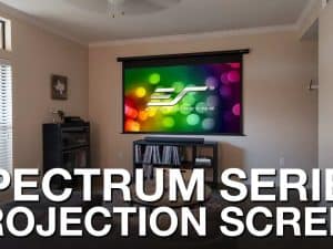 Projection screen for high-quality home theater setup.