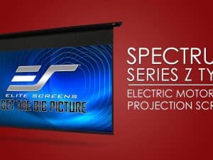 Spectrum Series Z Type electric motorized projection screen for home and business use.