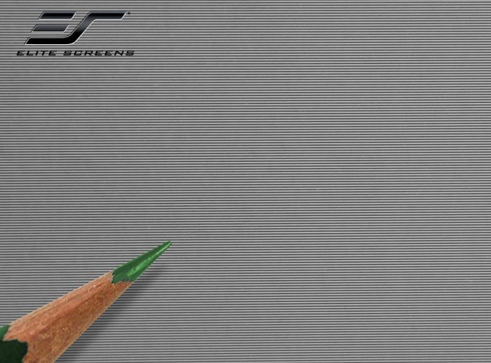 Elite Screens projector screen with textured surface for clear image projection.