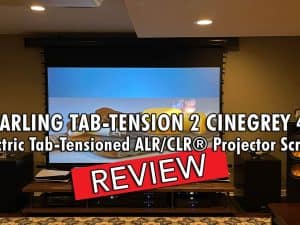 Starling Tab-Tension 2 CineGrey 4D projector screen for home theater.