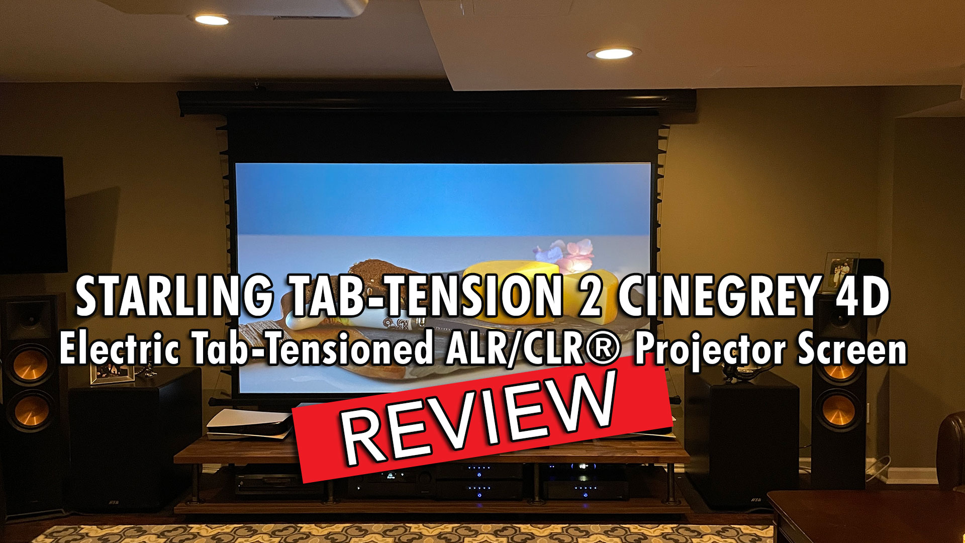 Starling Tab Tension 2 CineGrey 4D Ceiling Ambient Light Rejecting Electric Screen