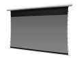 Projection screen with sleek black border and adjustable mount for home theater or professional pres.