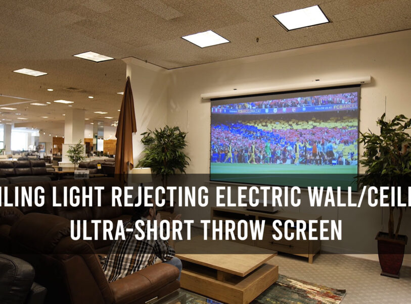 Elite Screens Starling Tab-Tension CLR® 3 Ceiling ALR Screen for Ultra Short Throw Projectors