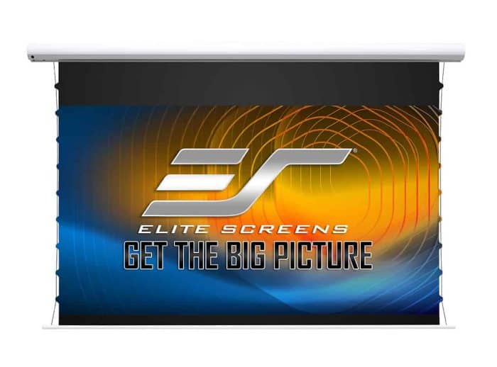 Starling CLR® 5 electric retractable projection screen for bright rooms.