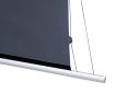 Quality projector screen with sleek frame and smooth surface for home or business use.