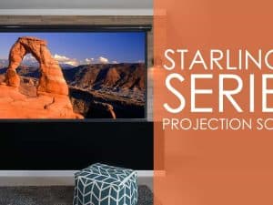 Elite Screens Starling 2 Series projector screen for home theater and presentations.