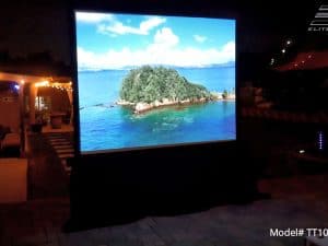 Quality Tripod Tab-Tension projector screen for clear, vibrant images outdoors or indoors. Perfect f.