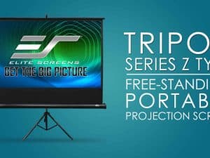 Portable Tripod Series Z Type projector screen for presentations and home theaters.