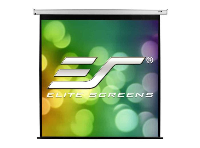 Elite Screens Projector Screen with logo High-quality Elite Screens projector screen for home and business use.