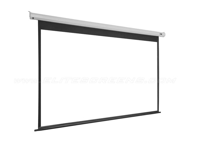 Elite Screens Motorized Projector Screen Motorized projector screen for home theater and business presentations.