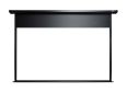 Black manual projector screen for home or office use, easy to install and operate.