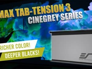 VMAX Tab-Tension 3 CineGrey projector screen for home theaters.