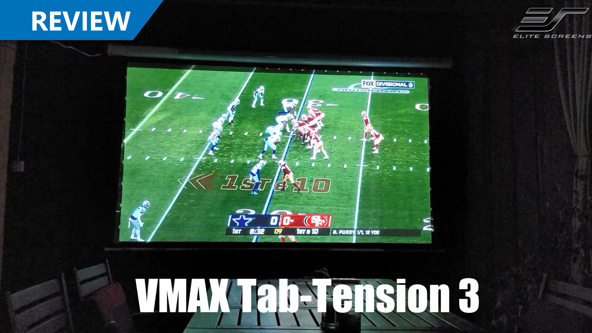 Elite Screens VMAX Tab-Tension 3 Home Theater 4K/8K UHD Electric Projector Screen
