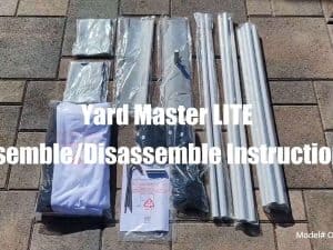 Yard Master Lite projector screen parts for easy setup and portability.