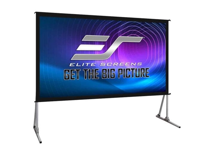 High-quality projector screen by Elite Screens for home and business use.