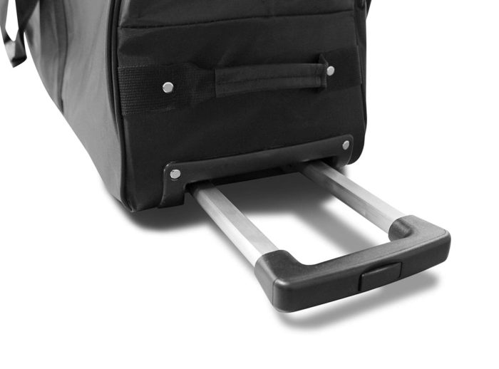 Elite Screens Portable Projector Screen Bag with Telescoping Handle Portable projector screen bag with telescoping handle for easy transport and storage.