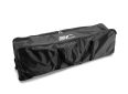 Black carrying case for Elite Screens projector screens, portable and durable.