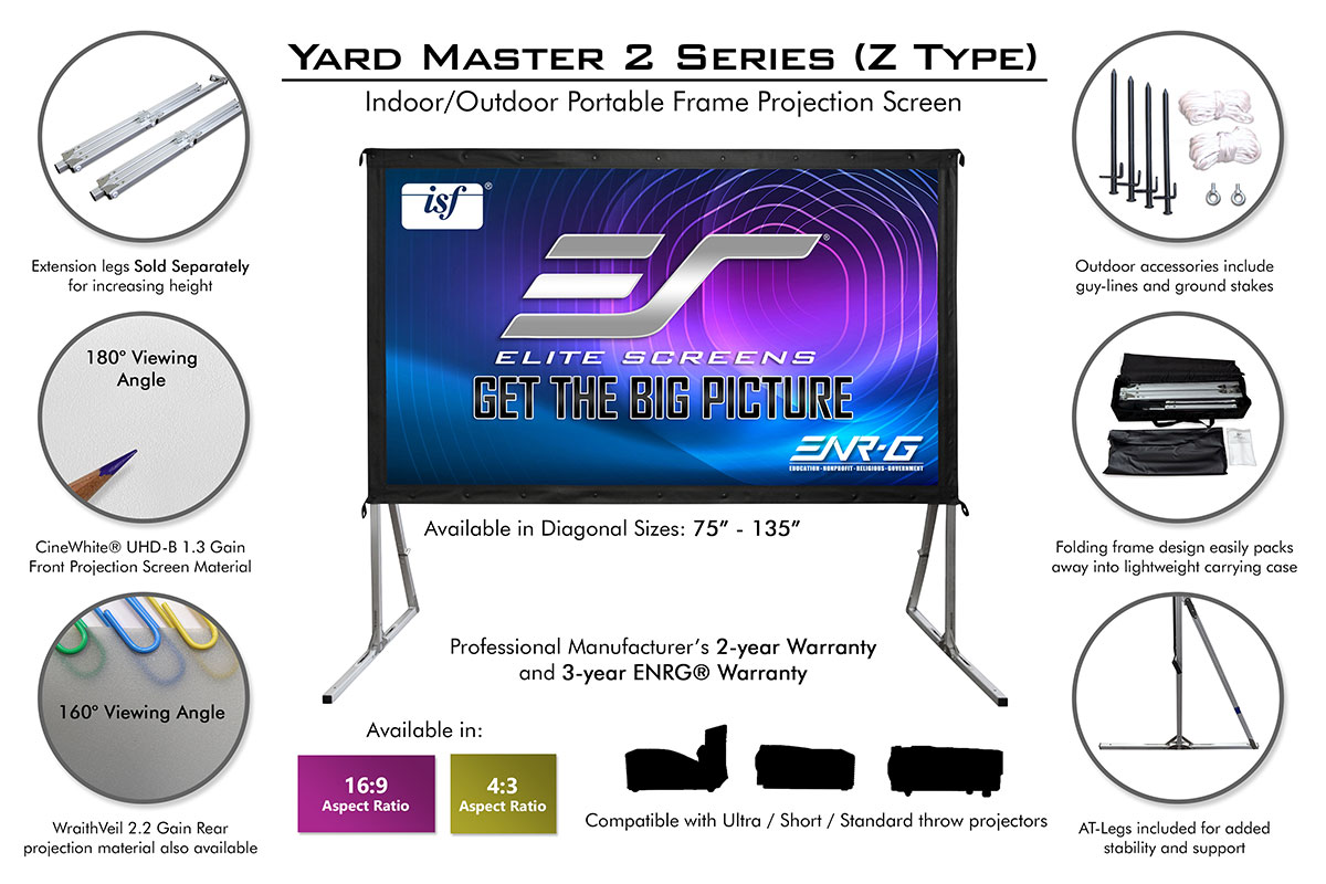 Yard Master 2 Series| Fast Folding Projector Screen| Elite Screens