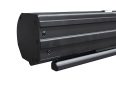 Motorized projector screen for home theater and business presentations.