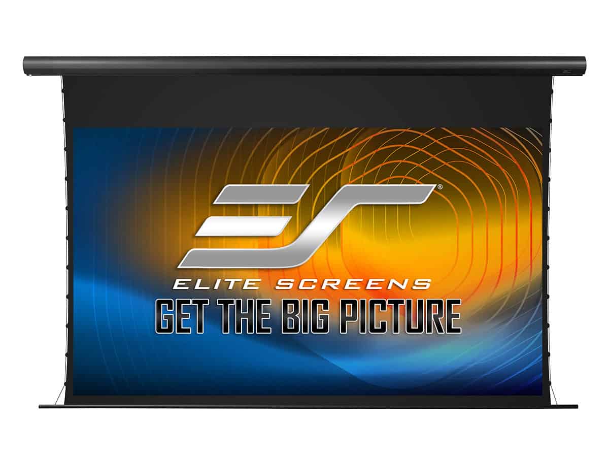 Elite Screens large projector screen for home theater and presentations.