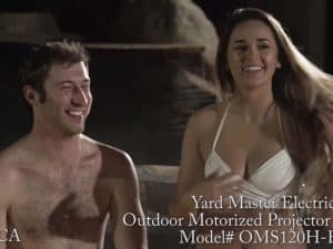 Yard Master Electric Series outdoor motorized projector screen in Vista, CA.