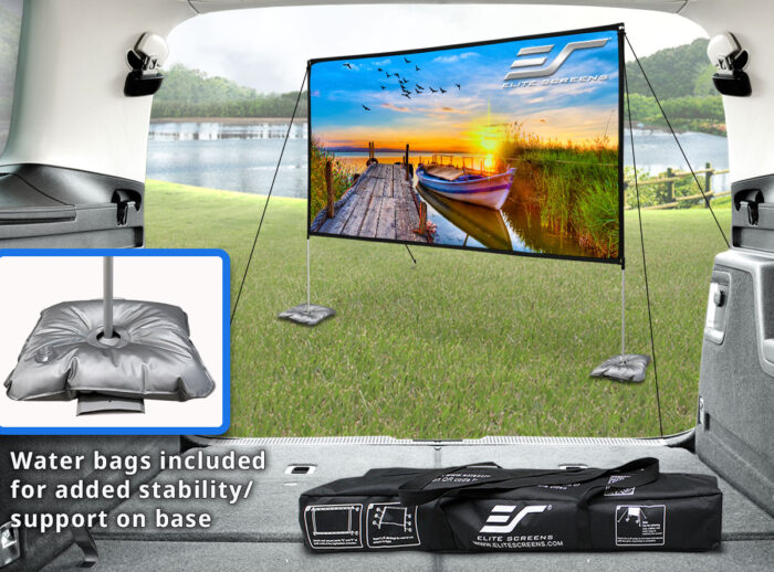 YardMaster Lite Portability Includes stakes, tethering rope, and water bag for support and stability