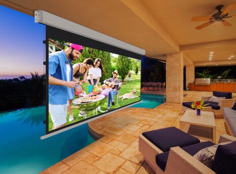 Yard Master Tab-Tension Wireless Outdoor Projector Screen