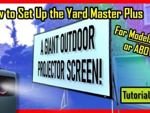 Outdoor projector screen for yard setup.