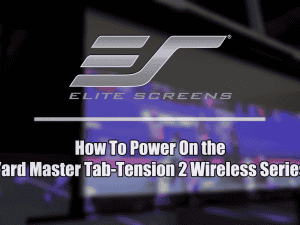 Elite Screens Yard Master Tab-Tension 2 Wireless Series projector screen for outdoor use.