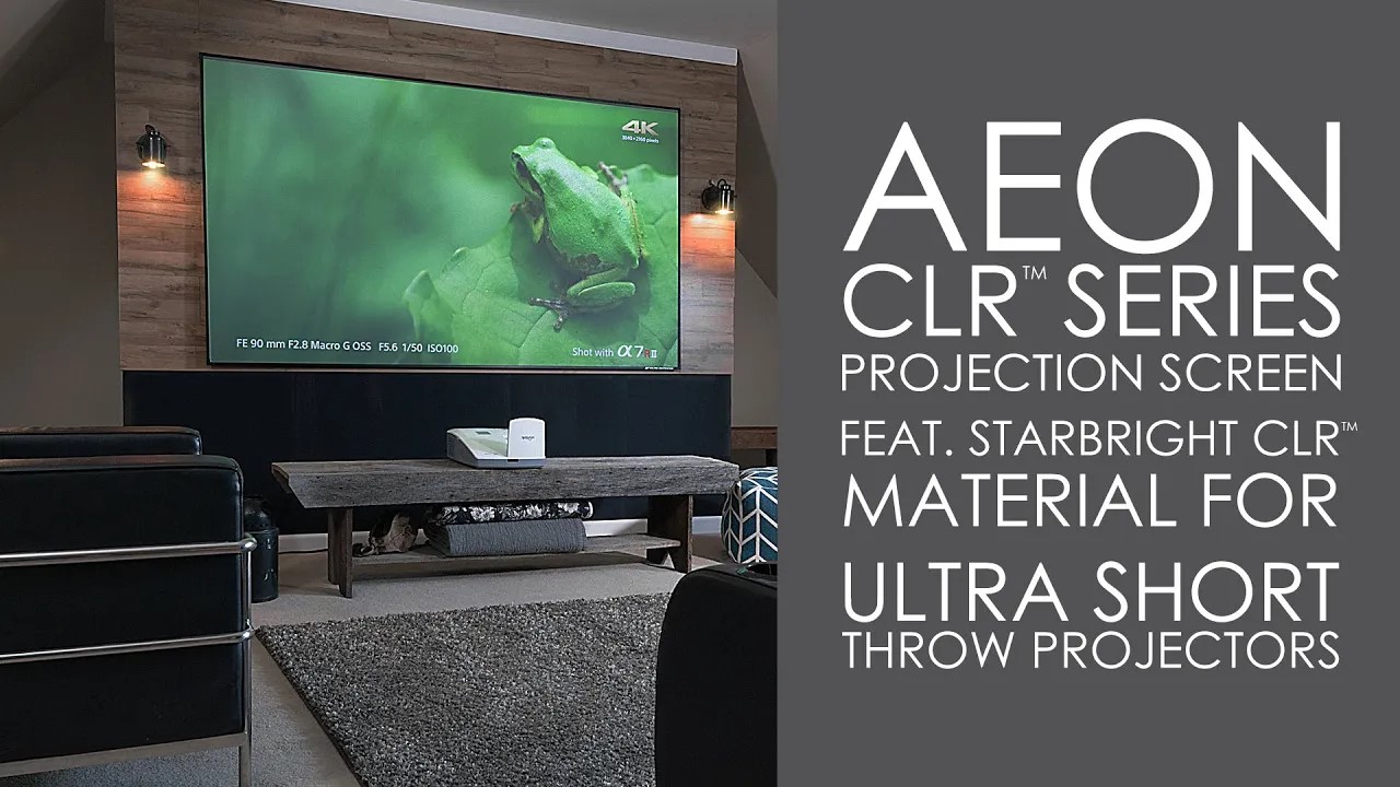 AEON CLR Series Screen with StarBright CLR Material for Ultra Short Throw Projectors