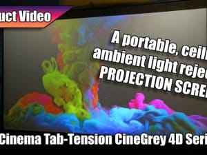 Portable ambient light rejecting projection screen for home theaters.