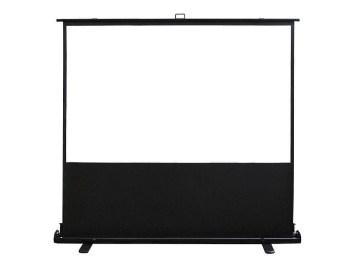 Projection Screen with Black Bottom Border Portable projector screen with black bottom border for clear image display.